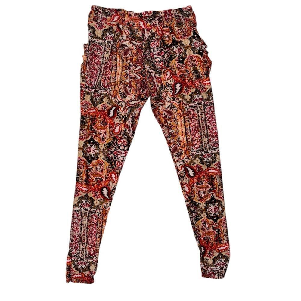 Hot Kiss Printed Leggings With Pockets Size Large